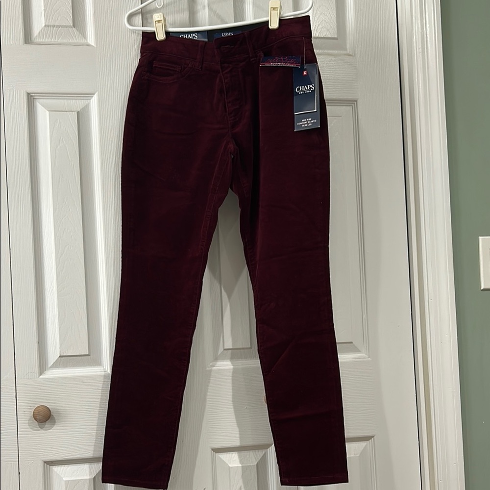 Chaps size 6 burgandy red Corduroy Trousers